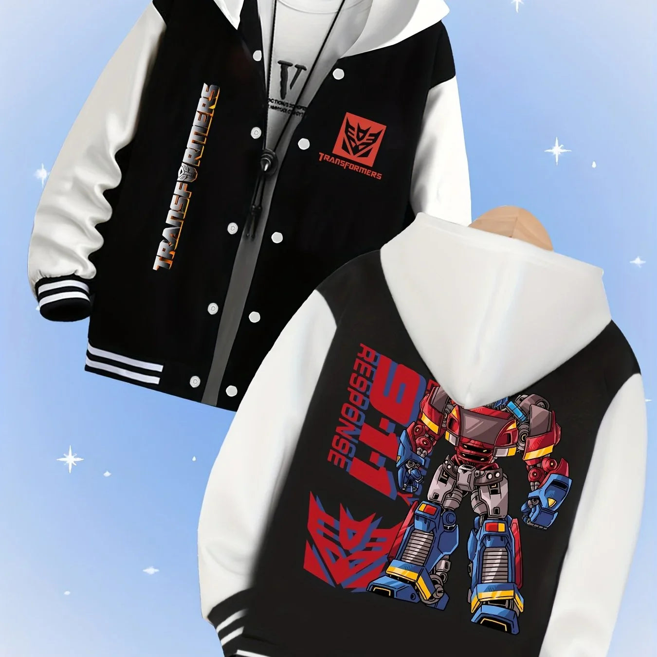 Kurtka Transformers New Design – czarno-biała