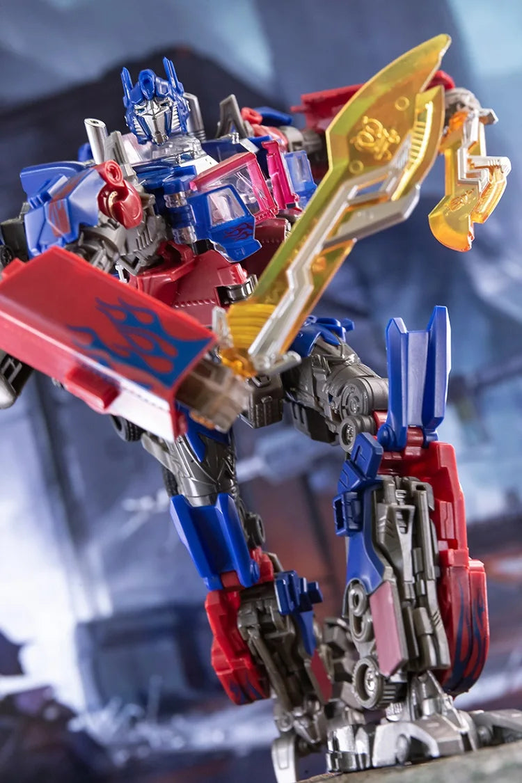 Figurka Transformers Optimus Prime z turkusowymi płomieniami — ruchoma ciężarówka TW1022
