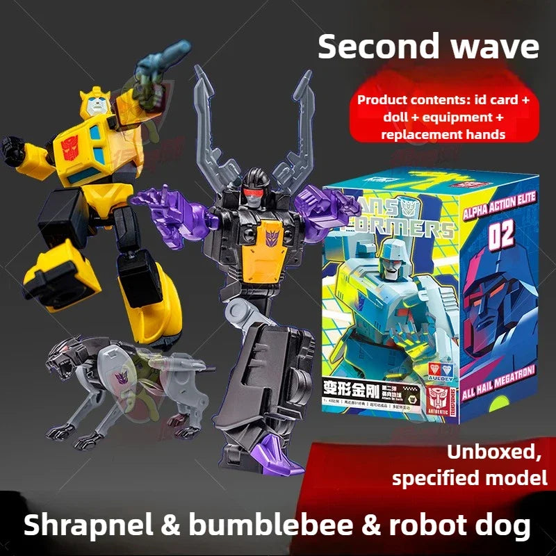 Trio figurek Transformers Shrapnel, Bumblebee i Ravage — Sojusz Autobotów i Decepticonów AAE