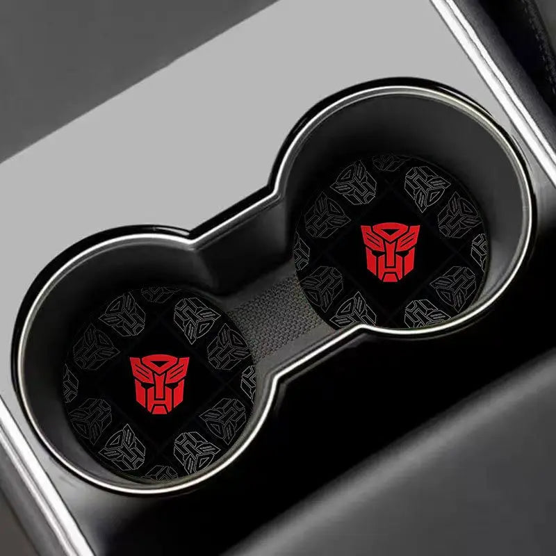 Czerwony uchwyt na kubek Transformers Autobot — podwójny antypoślizgowy zestaw samochodowy