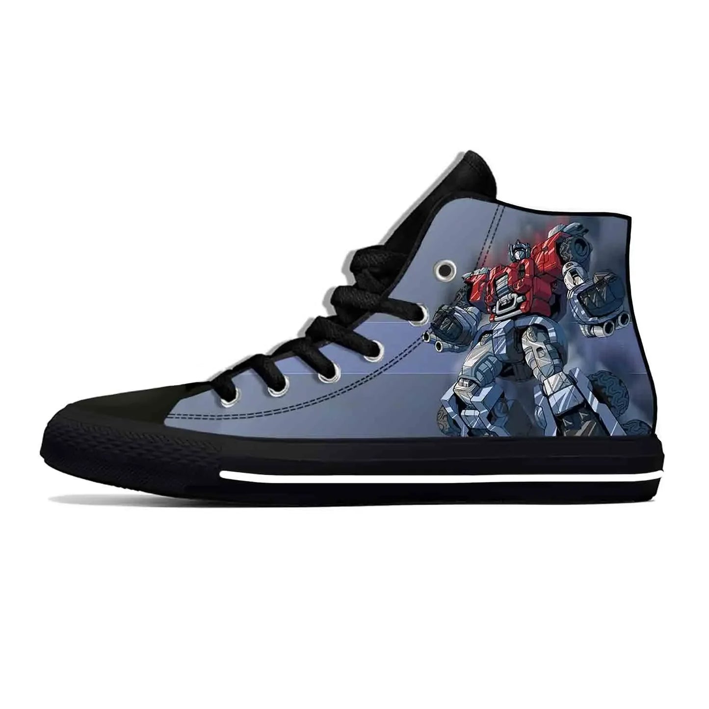 Czarne wysokie trampki Transformers – Niebieski
