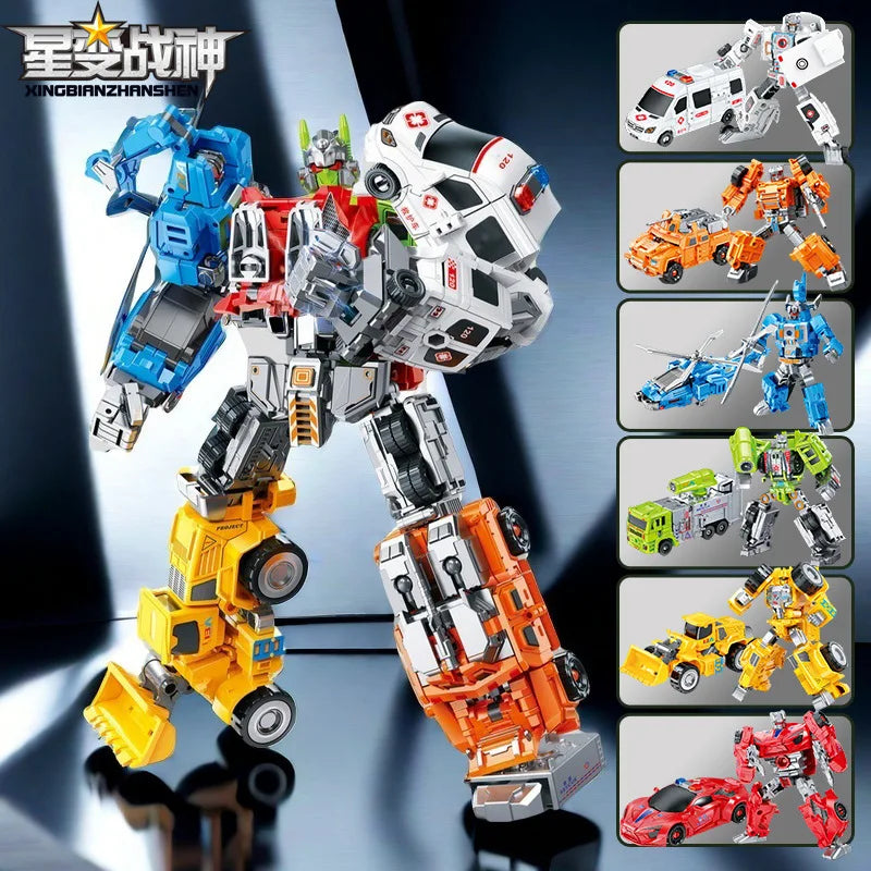 Figurka Transformers Dinoking Escouade Multicolore — pomarańczowo-niebieski łączony robot, bez pudełka