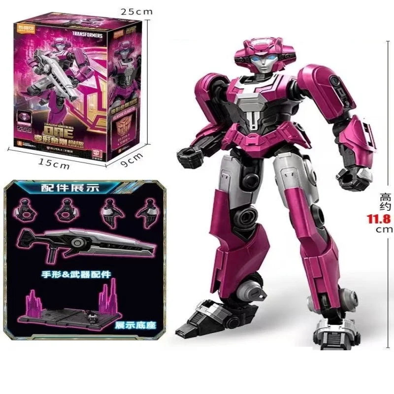 Figurka Transformers Elita-1, wojowniczka w kolorze fuksji — kompletny zestaw, karta 11.4cm