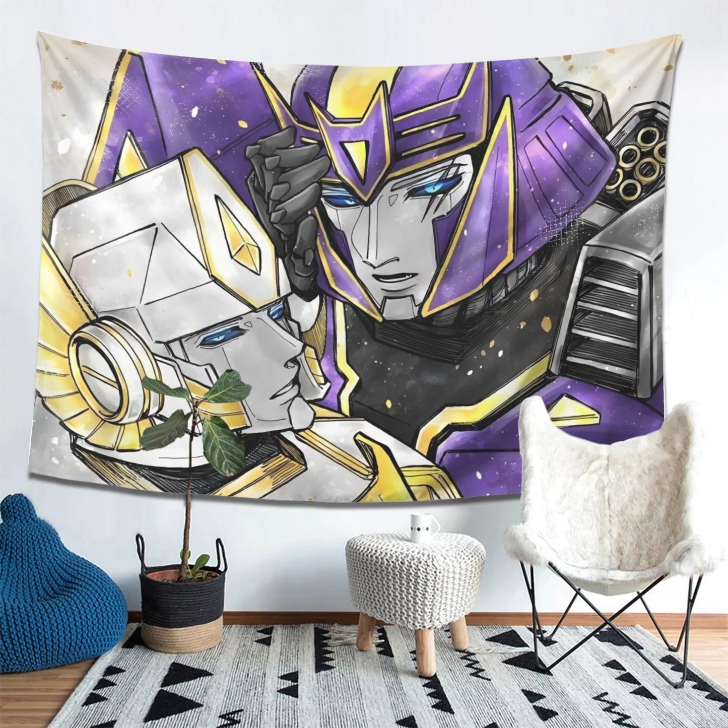 Flaga Transformers – Megatron i biała