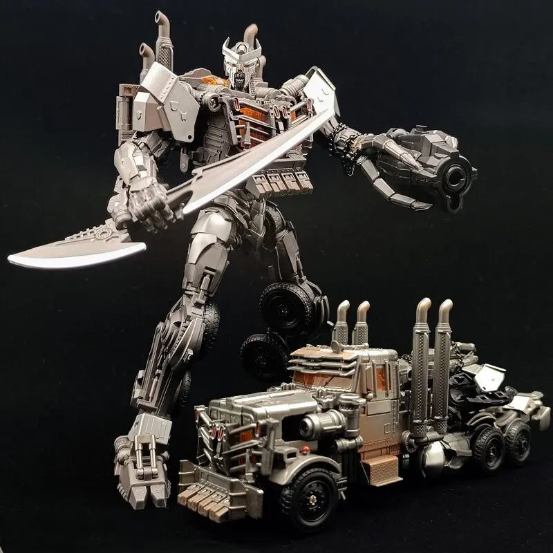 Figurka Transformers Scourge z mieczem w świetle TW1031 — Chromowana walka w trybie naczepy