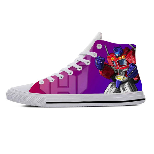 Wysokie trampki Transformers białe – fioletowe