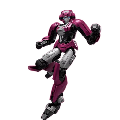 Figurka Transformers Aerial Origin ONE Blitzwing — Różowo-ceglana i biała sylwetka ze skrzydłami