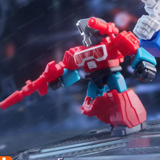 Figurka Transformers Perceptor Blokees Defender — Różowy naukowiec z lunetą z cegiełek