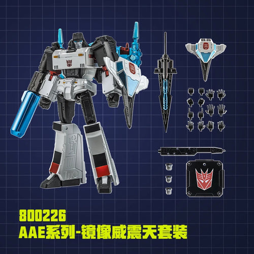 Figurka Transformers Megatron w chromowanej lustrzanej edycji — Kolekcjonerska Alpha Action Elite