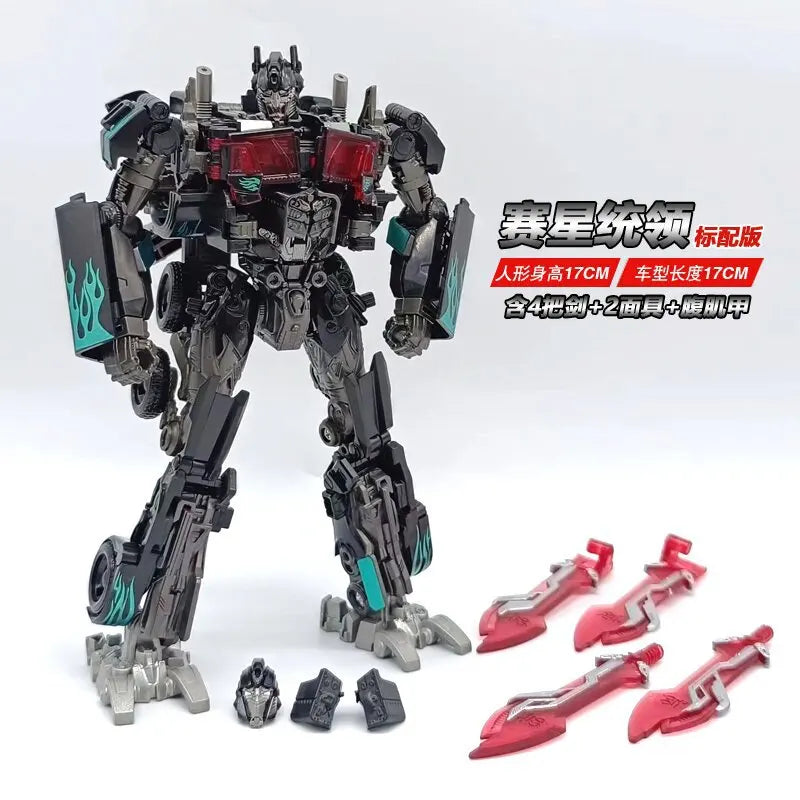 Figurka Transformers Optimus Prime z turkusowymi płomieniami — ruchoma ciężarówka TW1022