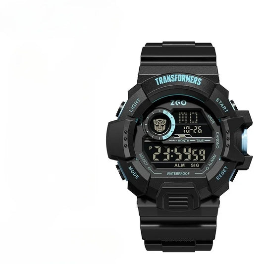 Montre numérique noire Transformers, affichage LED, logo Autobots doré, style sportif – Transformers.