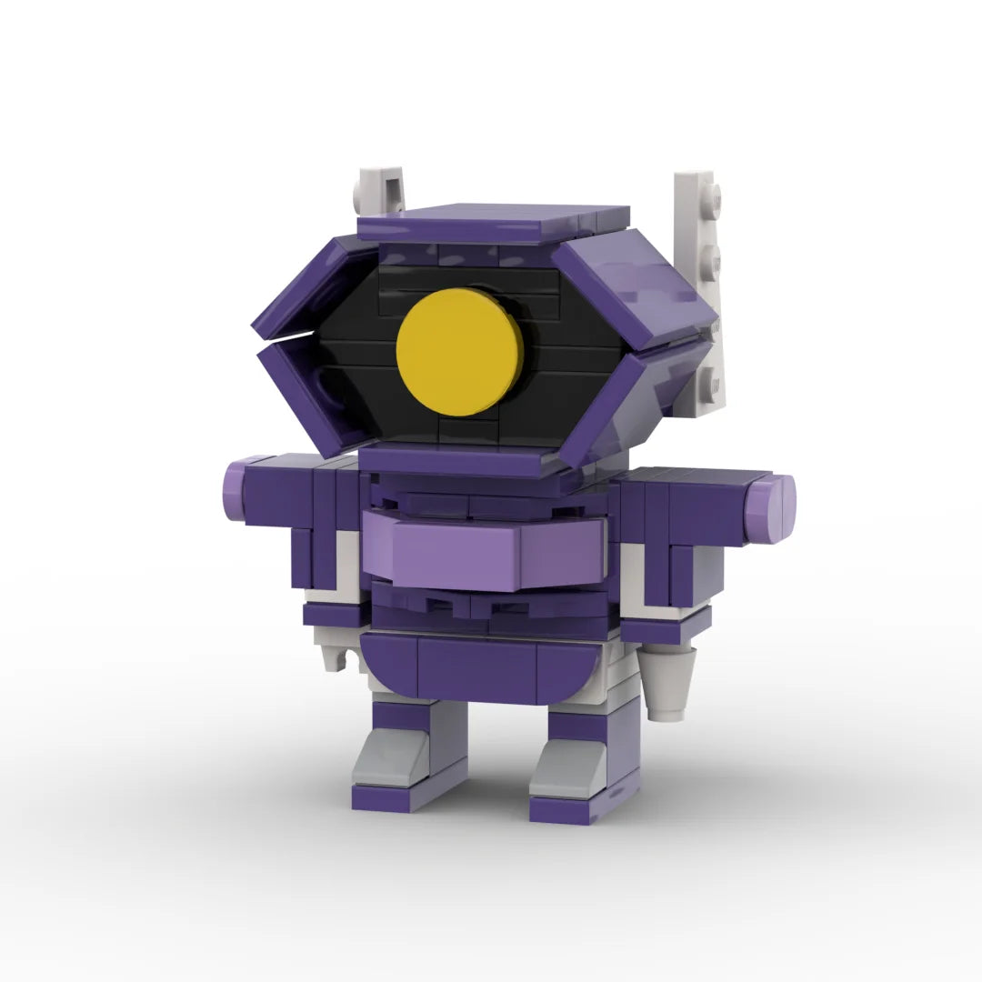 Figurka Transformers Shockwave w edycji One — fioletowe popiersie z klocków, jedno oko