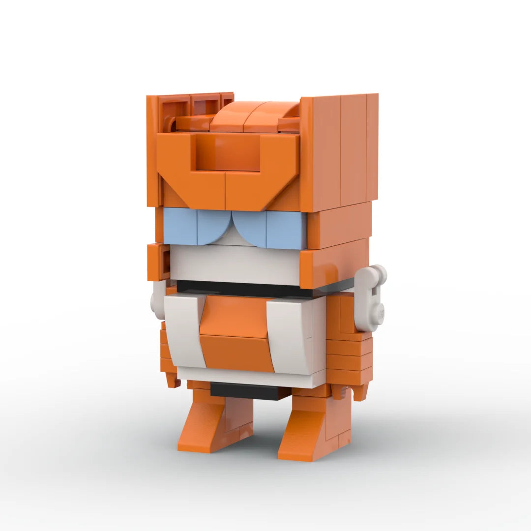 Figurka Transformers Afterburner chibi — pomarańczowo-biały klocek w kształcie odrzutowca Predaconów
