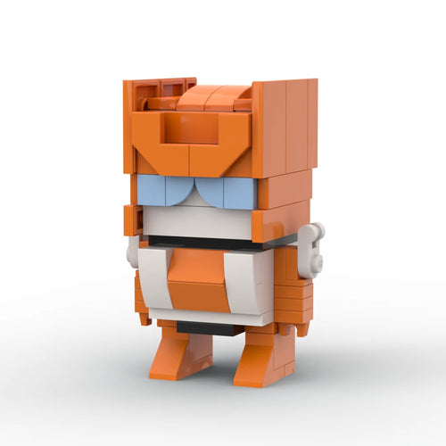 Figurka Transformers Afterburner chibi — pomarańczowo-biały klocek w kształcie odrzutowca Predaconów