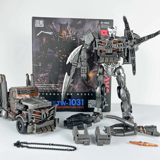 Figurine Transformers Scourge Mode Bête TW1031 — Chrome Quadrupède Accessoires Complets