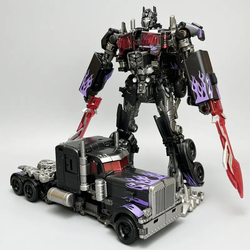 Figurka Transformers Optimus Prime z turkusowymi płomieniami — ruchoma ciężarówka TW1022