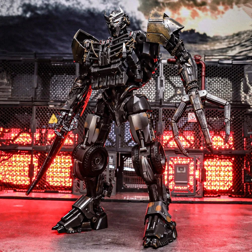 Figurka Transformers Scourge w dużej skali 25cm — Świetlista wersja ze stopu z efektem postarzenia