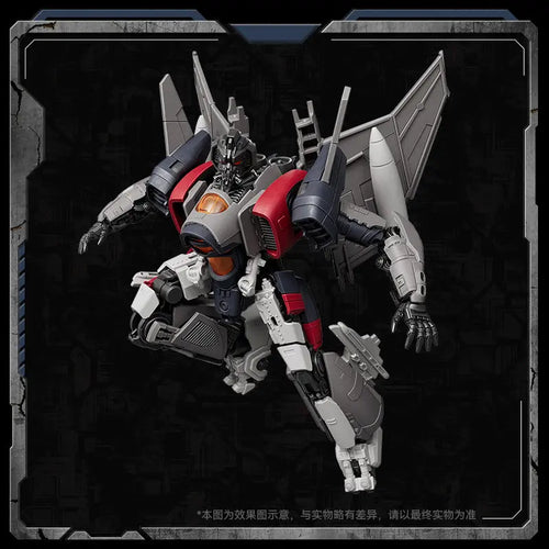 Figurka Transformers Blitzwing Triple Changeur Beyond — fioletowo-biały czołg i myśliwiec w formie klocka