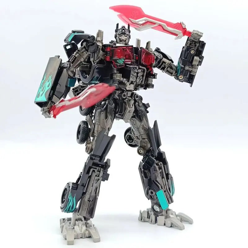 Figurka Transformers Optimus Prime z turkusowymi płomieniami — ruchoma ciężarówka TW1022