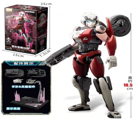 Figurka Transformers Arcee w kolorze bordowym — młotowiertarka, zestaw z kartą techniczną