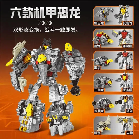 Figurka Transformers Dinoking Six Dinosaures — szary łączony robot z sześciu dinozaurów, bez pudełka