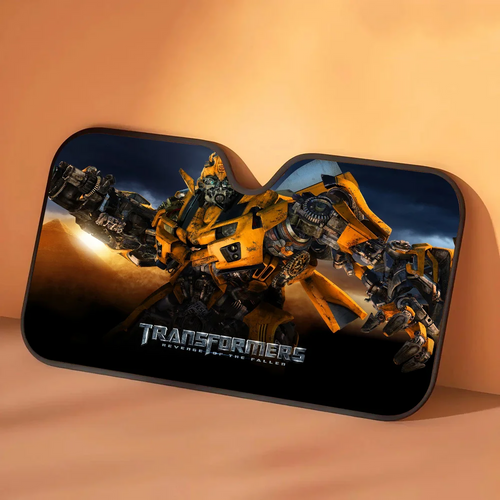 Osłona przeciwsłoneczna Transformers Bumblebee w nocnym pojedynku — Samochodowa ochrona przeciwsłoneczna z walką o zmierzchu