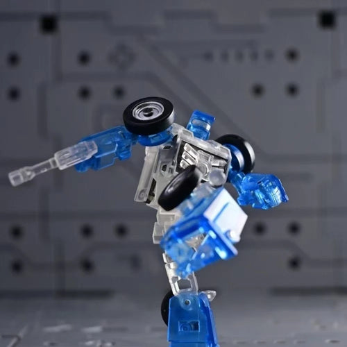 Mini figurka Transformers G1 w półprzezroczystej niebieskiej wersji — Statuetka w chromowanej edycji limitowanej