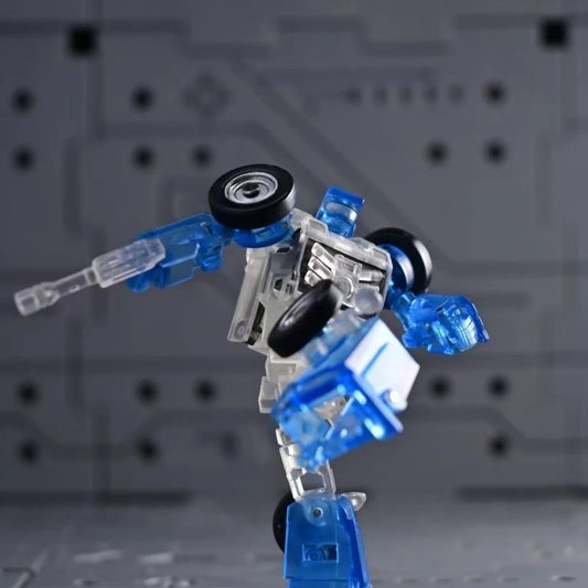 Mini figurka Transformers G1 w półprzezroczystej niebieskiej wersji — Statuetka w chromowanej edycji limitowanej