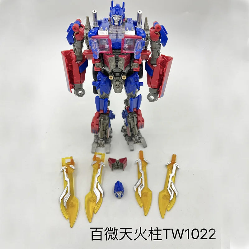 Figurka Transformers Optimus Prime z turkusowymi płomieniami — ruchoma ciężarówka TW1022