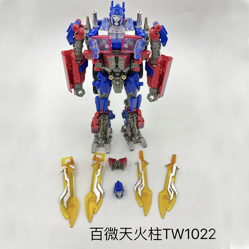 Figurka Transformers Optimus Prime z turkusowymi płomieniami — ruchoma ciężarówka TW1022