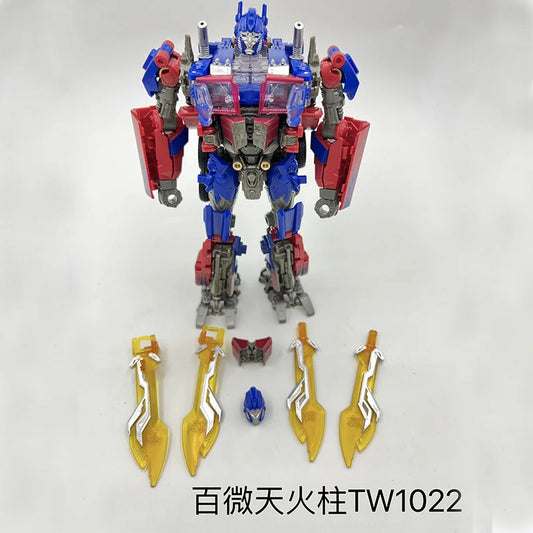Figurka Transformers Optimus Prime z turkusowymi płomieniami — ruchoma ciężarówka TW1022