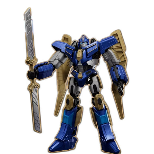 Figurka Transformers Sentinel Prime z serii Blokees Origin — Niebiesko-złoty robot z ruchomymi stawami