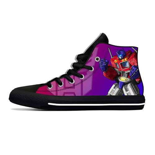 Czarne wysokie trampki Transformers – Fioletowy