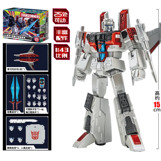 Figurka Transformers Starscream Shattered Glass — przegubowy robot 16cm