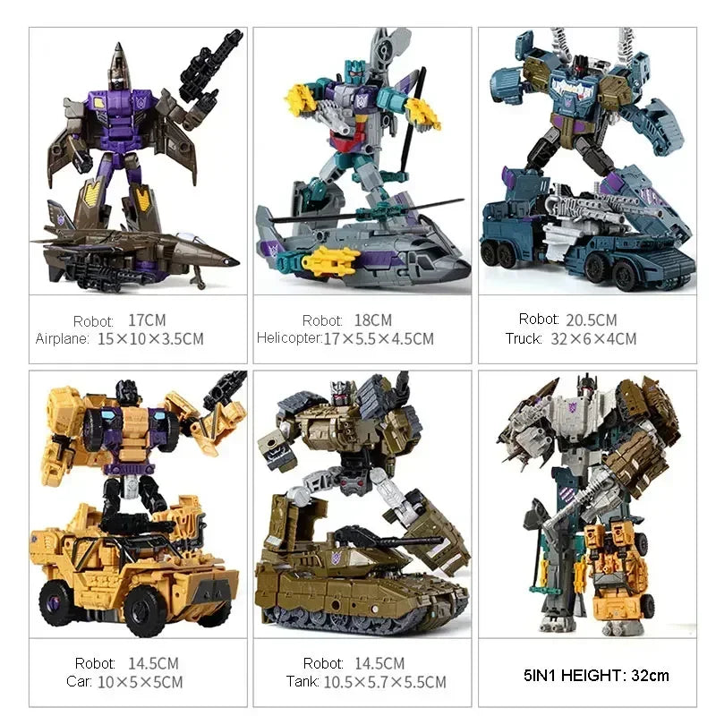 Figurka Transformers Bruticus HaiZhiXing — kompletny łączony model KO z pięciu robotów