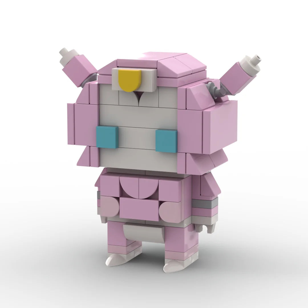 Figurka Transformers Elita w wersji Chibi z okrągłymi uszami — Miniaturowy jasnoróżowy klocek