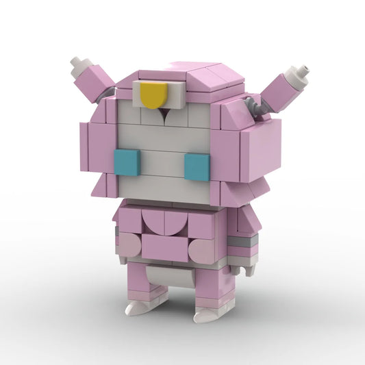 Figurka Transformers Elita w wersji Chibi z okrągłymi uszami — Miniaturowy jasnoróżowy klocek