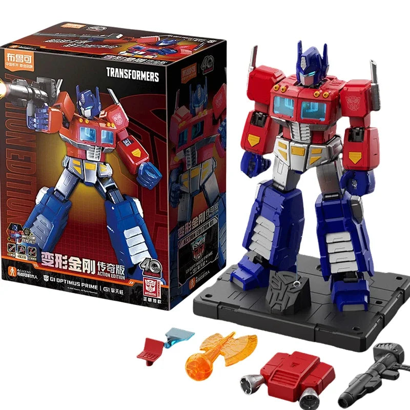 Figurka Transformers Optimus Prime Blitzwing Klasyczny — Ruchomy czerwono-niebieski dowódca z cegiełek