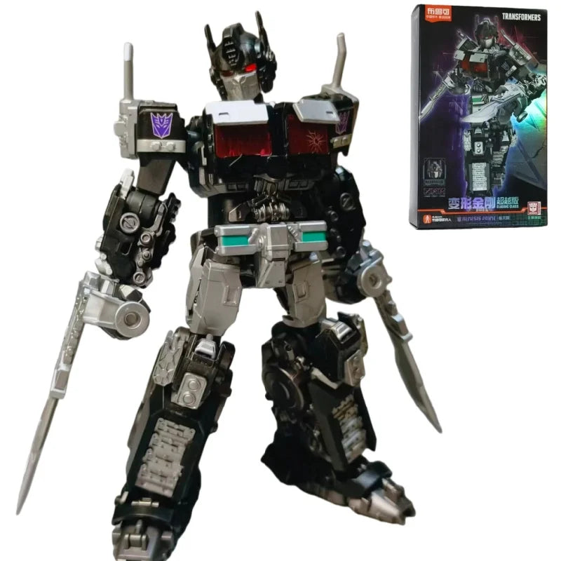 Figurka Transformers Nemesis Prime Blitzwing Beyond — czarna sylwetka budząca grozę w formie klocka
