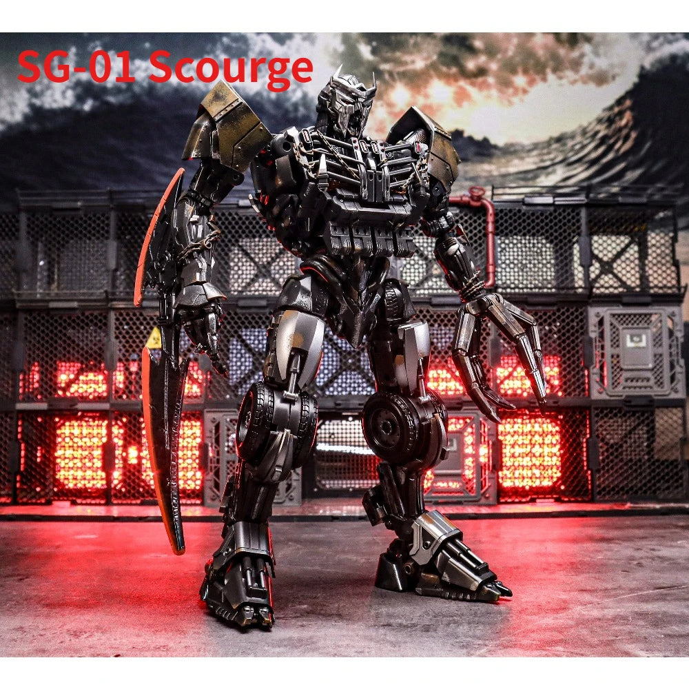 Figurka Transformers Scourge w dużej skali 25cm — Świetlista wersja ze stopu z efektem postarzenia