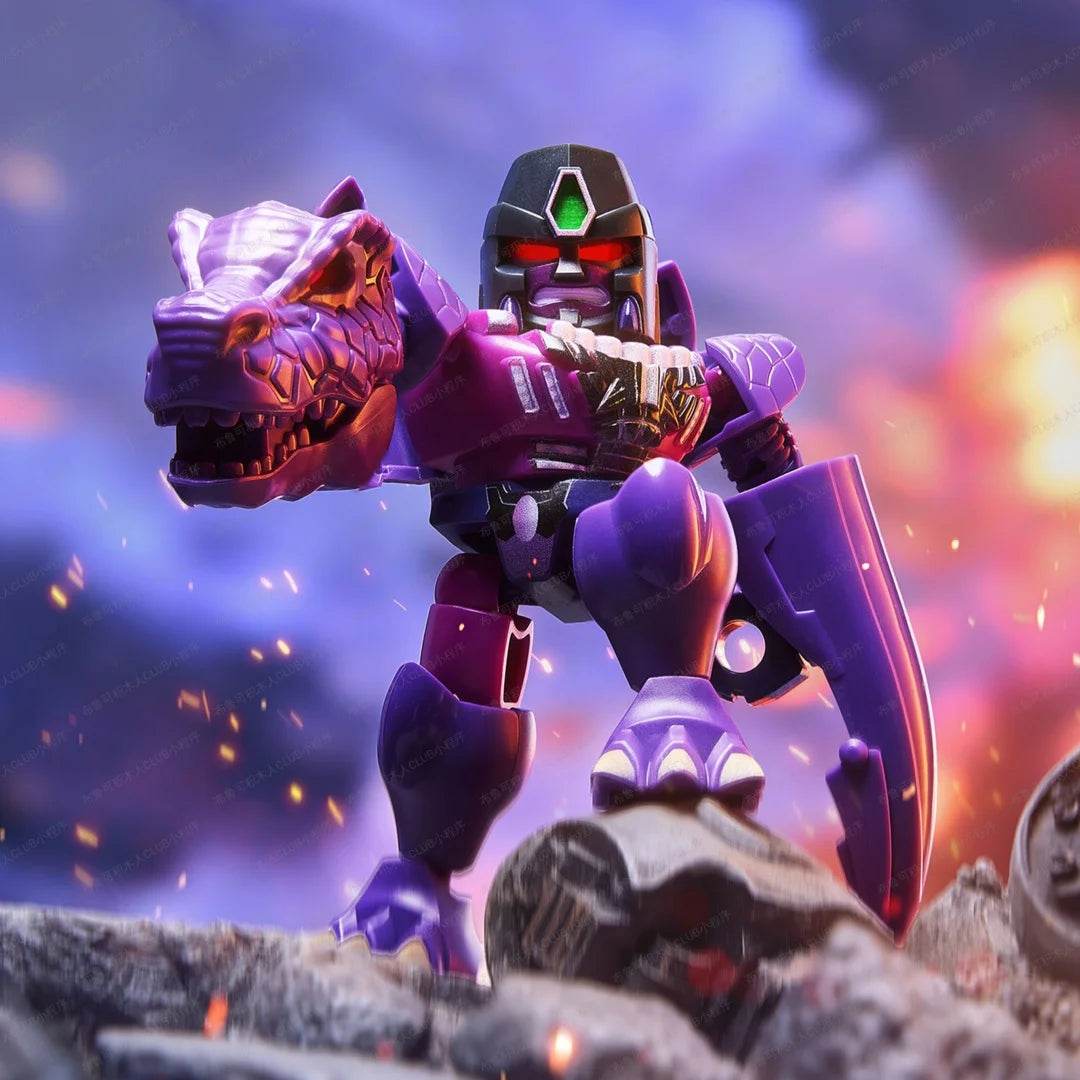 Figurka Transformers Megatron w formie robota — Wojownik Beast Wars na skalistym terenie
