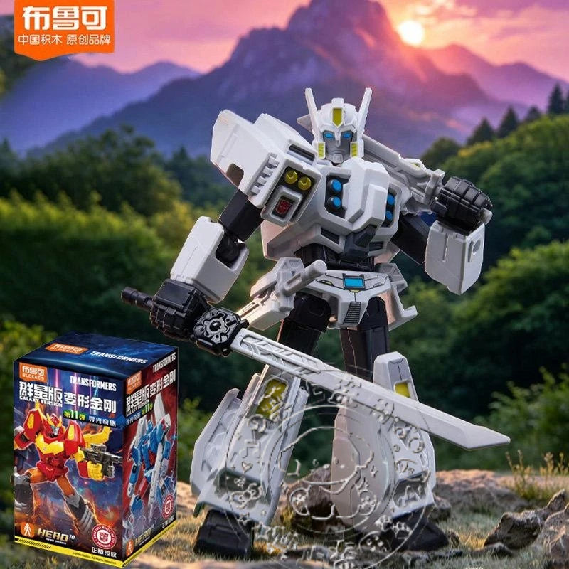 Biała figurka Transformers Drift — Blokees Galaxy Wojownik Srebrnego Ostrza