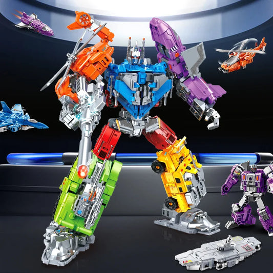 Figurka Transformers Dinoking Vitrine Complète — wielokolorowa drużyna pięciu robotów, bez pudełka