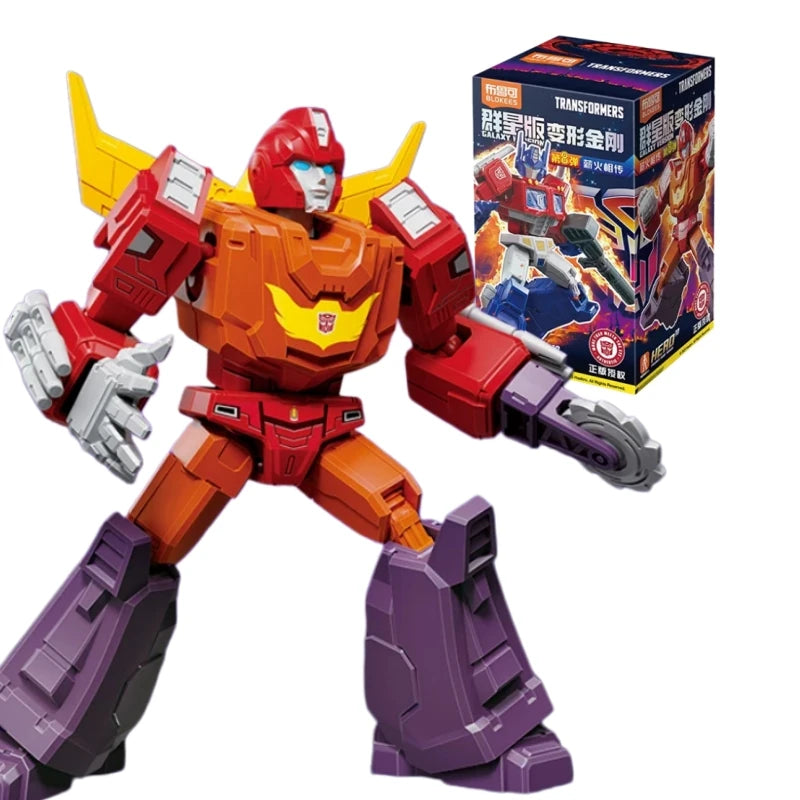 Figurka Transformers Hot Rod — głowa ze złotym płomieniem, pomarańczowo-fioletowy wojownik