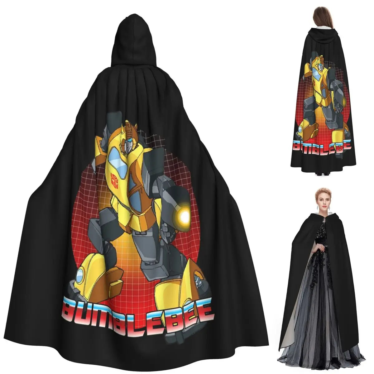 Peleryna Transformers Bumblebee — długa peleryna cosplay z kapturem na Halloween