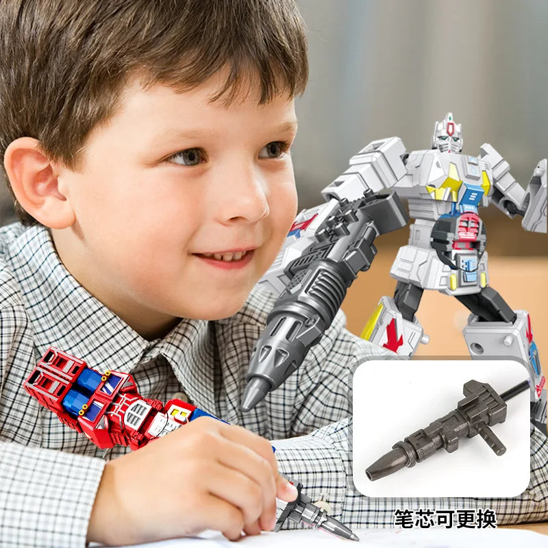 Zabawka Transformers 2 w 1 — czerwono-żółty długopis