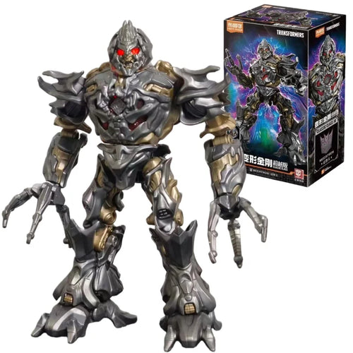 Figurka Transformers Megatron z czerwonym spojrzeniem — Srebrny klocek, edycja TF z oknem