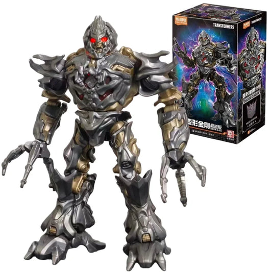 Figurka Transformers Megatron z czerwonym spojrzeniem — Srebrny klocek, edycja TF z oknem