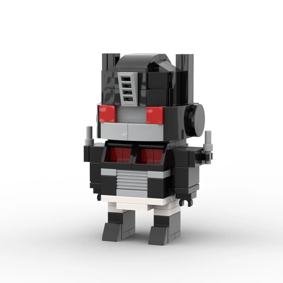 Figurka Transformers Nemesis Prime z klocków — Mały ciemnoszaro-biały robot