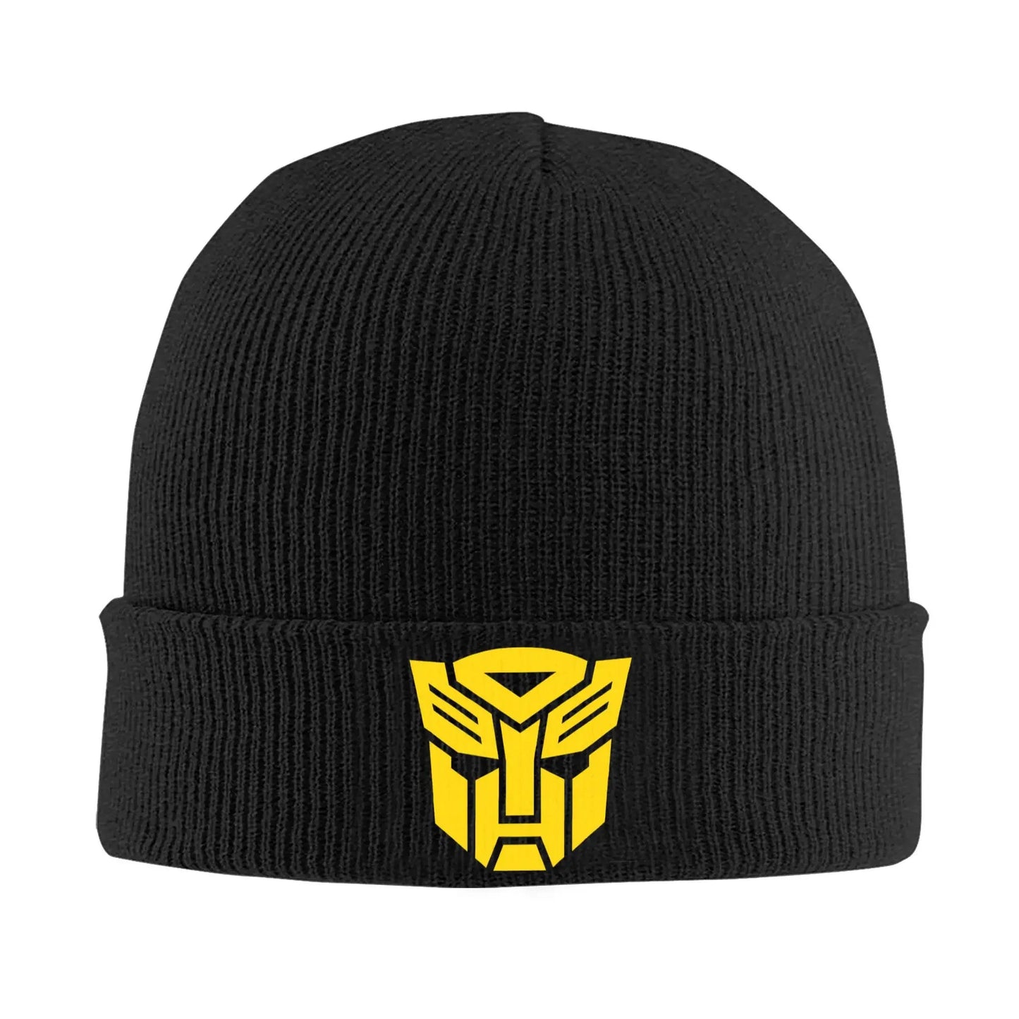 Bonnet noir à revers avec logo jaune Autobot, motif brodé sur le devant – Transformers.